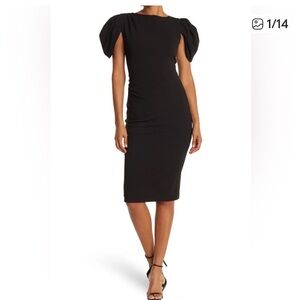 Alexia Admor Draped Black Sheath Dress size M